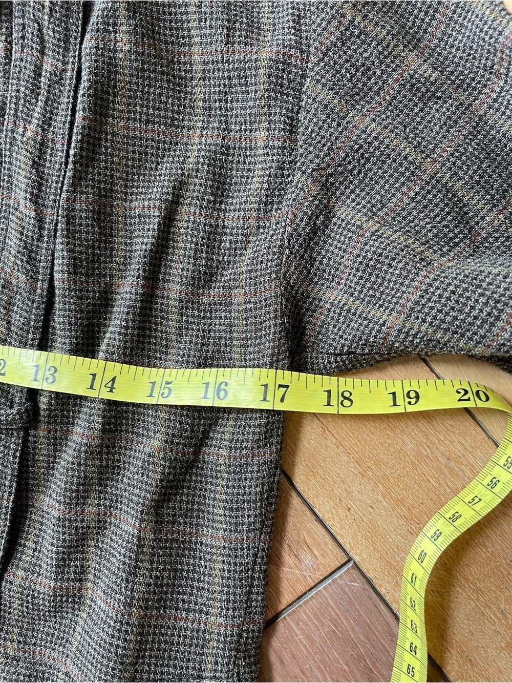 Zara SRPLS Wool Blend Plaid Midi Dress Brown Utility Military Size S - Picture 9 of 11